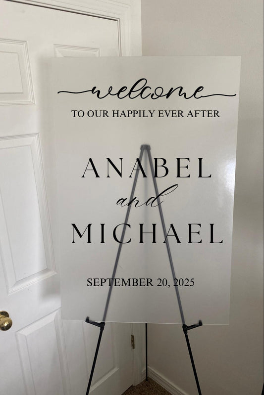 Wedding Welcome Sign, Welcome to our happily ever after sign, Welcome to our forever welcome sign, Acrylic wedding welcome sign
