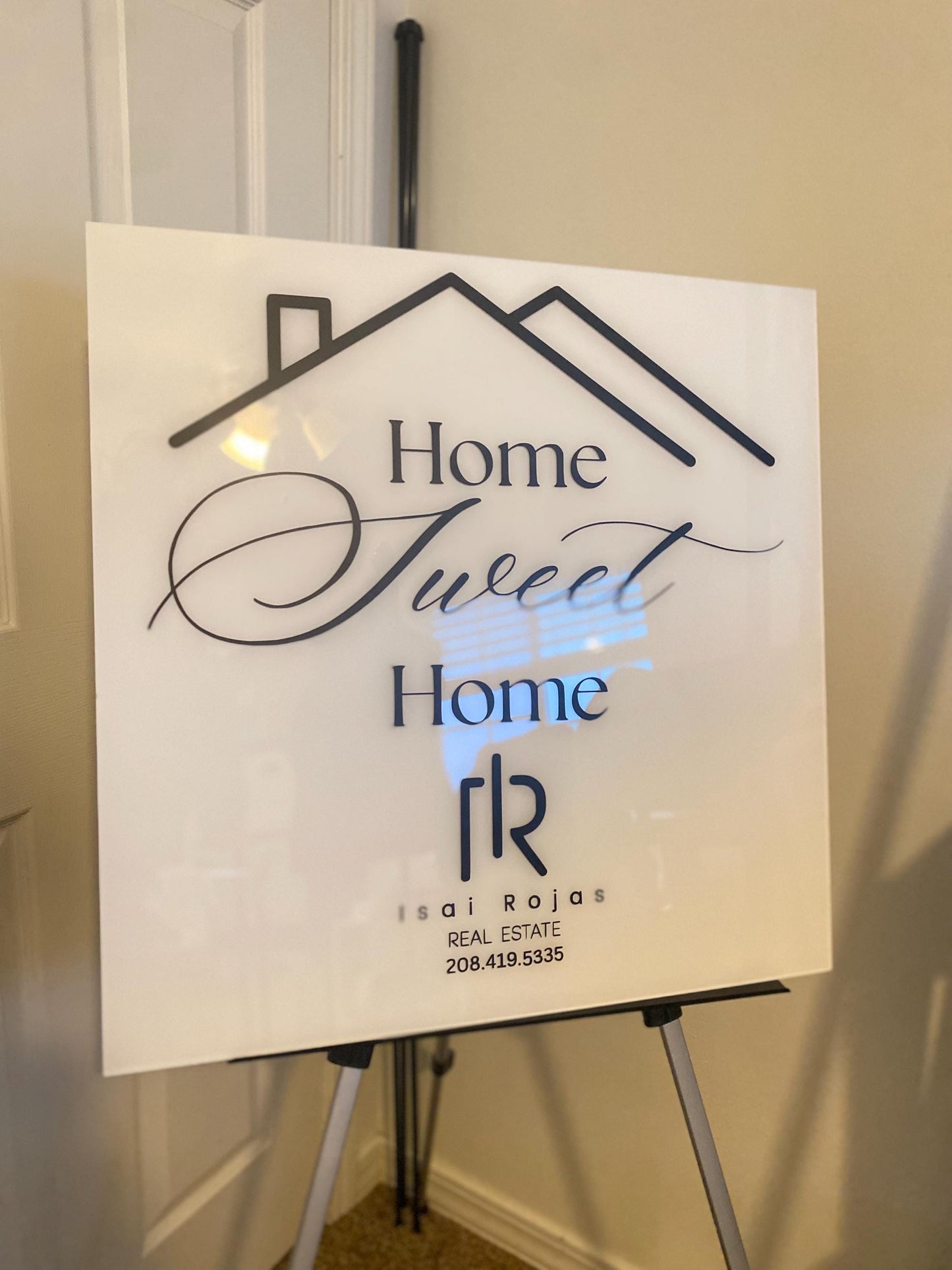Real Estate Home Sweet Home Sign, Real Estate Agent Acrylic Sign, Closing Day Sign for Real Estate Agents, Custom Sign for Real Estate Agent