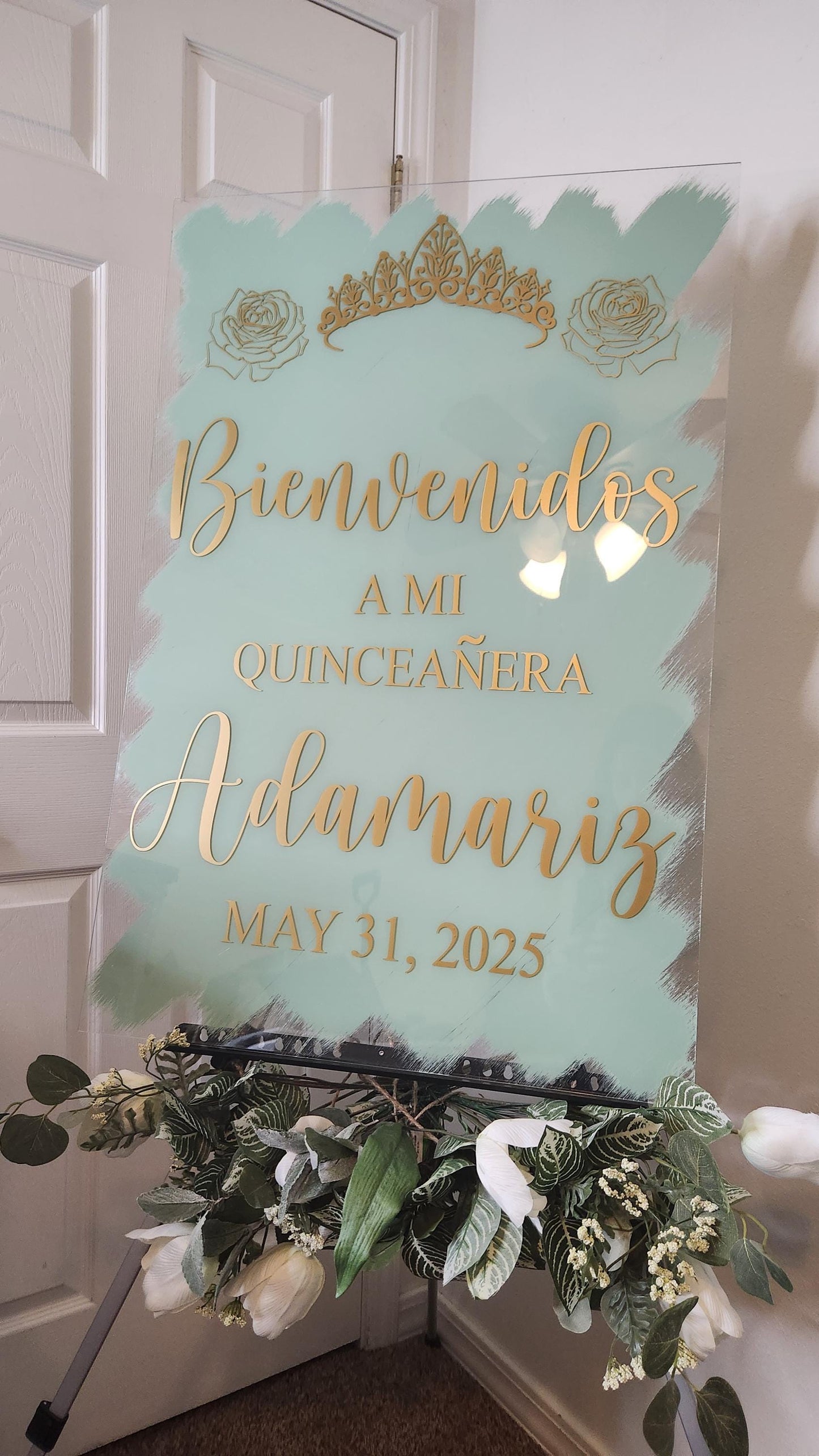 Bienvenidos Ami quinceañera sigs,  Quinceañera sign, Welcome acrylic sign, Custom made welcome sign