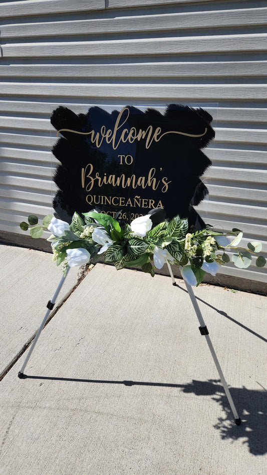 Quinceanera acrylic, welcome to my Quinceanera sign, welcome acrylic sign, custom welcome sign, acrylic paint sign, Quinceañera decorations