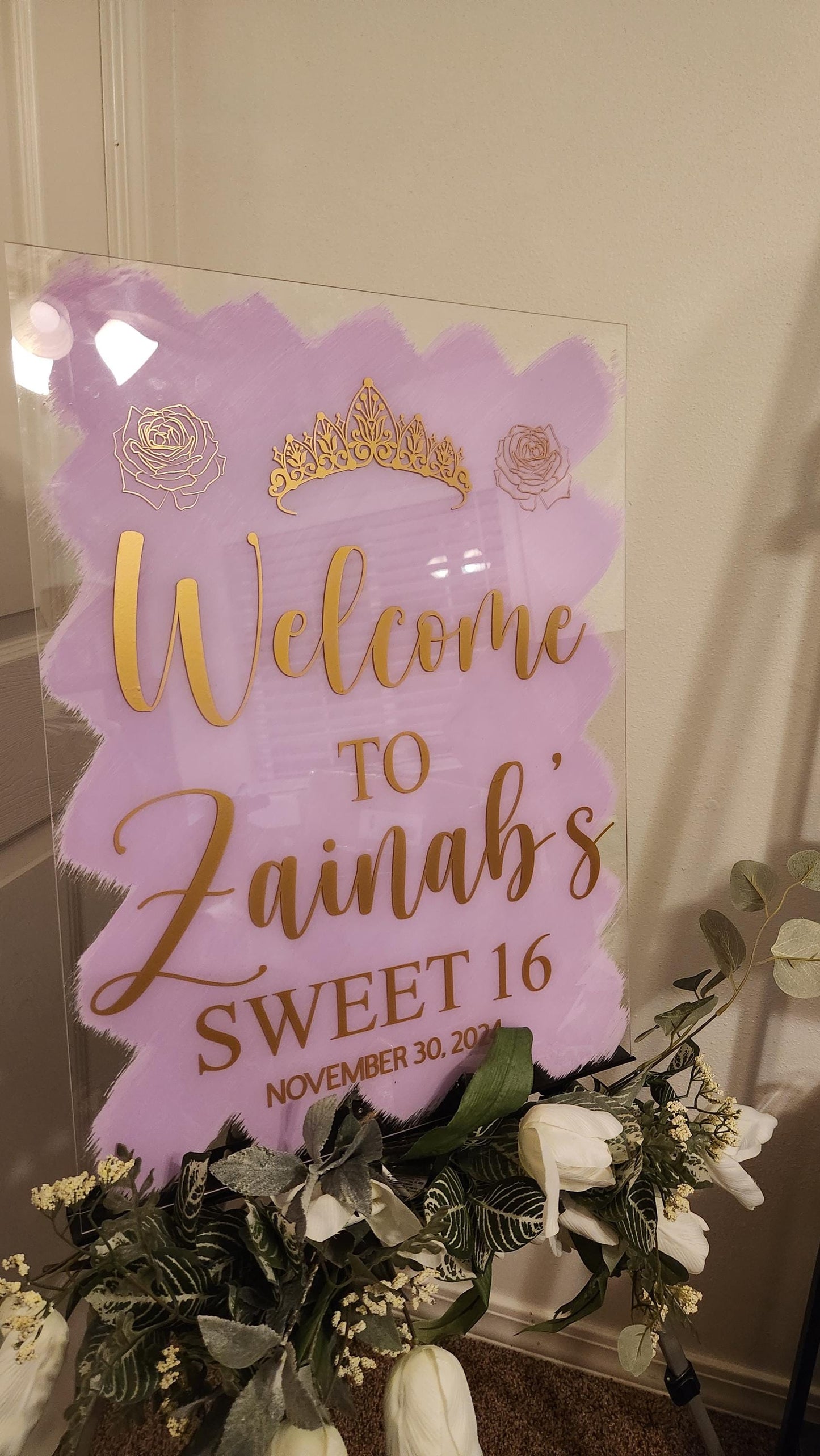 Quinceañera acrylic, welcome to my Quinceanera sign, welcome acrylic sign, custom welcome sign, acrylic paint sign, Quinceañera decorations