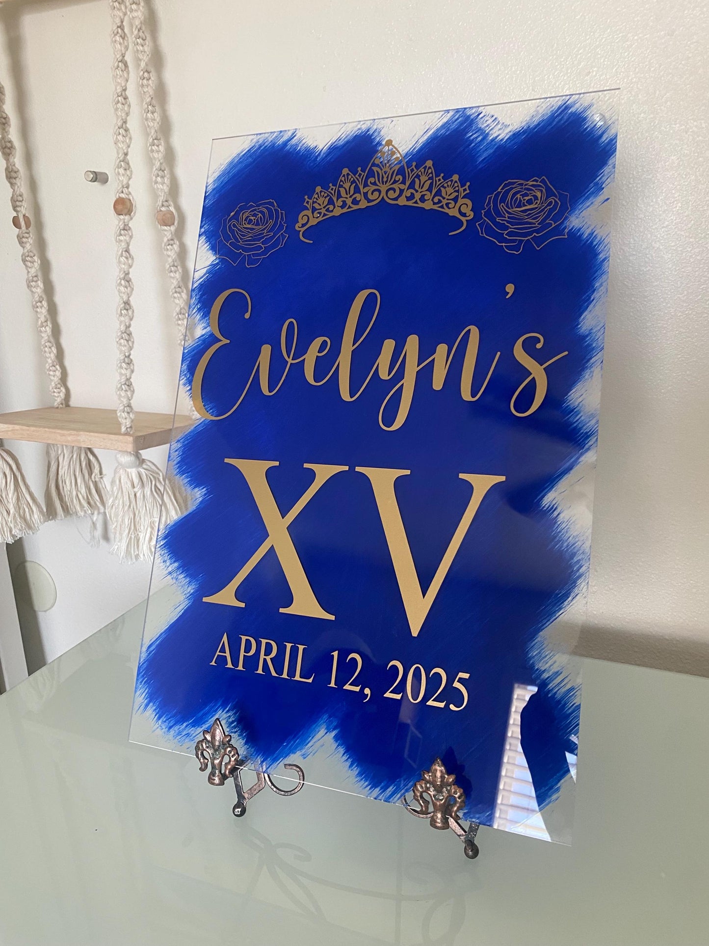 Quinceañera acrylic, welcome to my Quinceanera sign, welcome acrylic sign, custom welcome sign, acrylic paint sign, Quinceañera decorations
