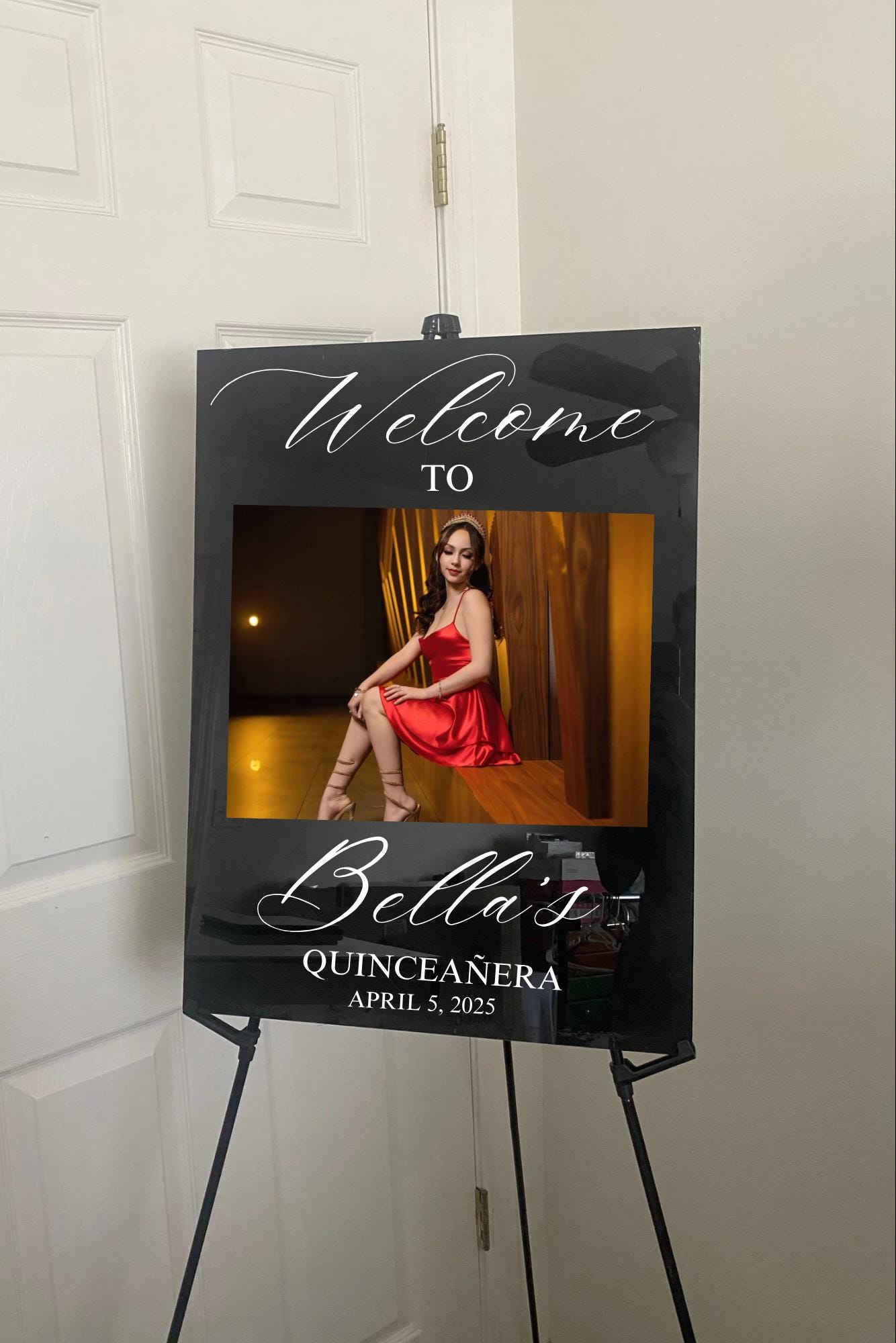 Quinceañera Welcome Sign with Picture, Welcome Acrylic Sign, Sweet 16 Welcome Sign, Welcome to my Quinceañera, Welcome to my sweet sixteen