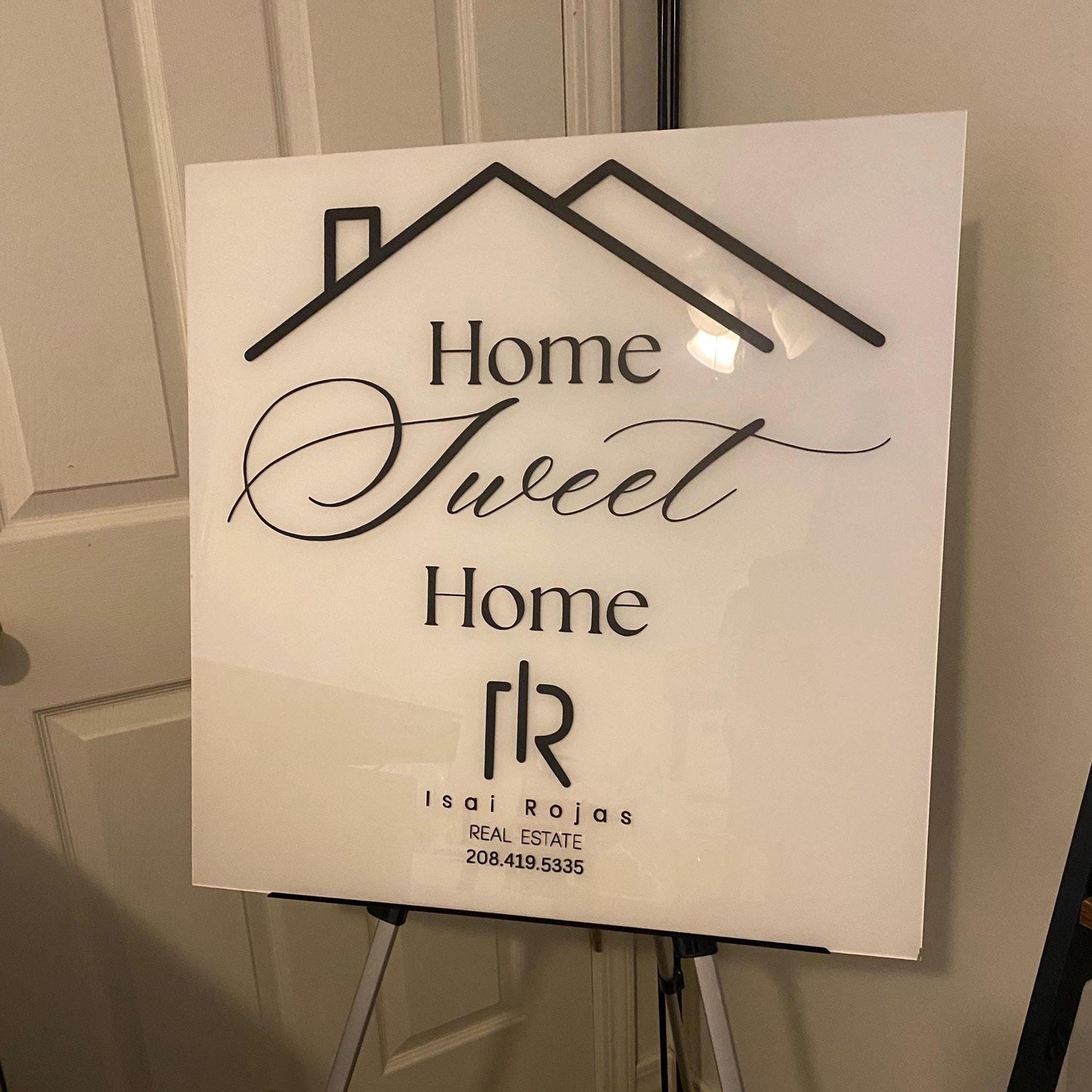 Real Estate Home Sweet Home Sign, Real Estate Agent Acrylic Sign, Closing Day Sign for Real Estate Agents, Custom Sign for Real Estate Agent