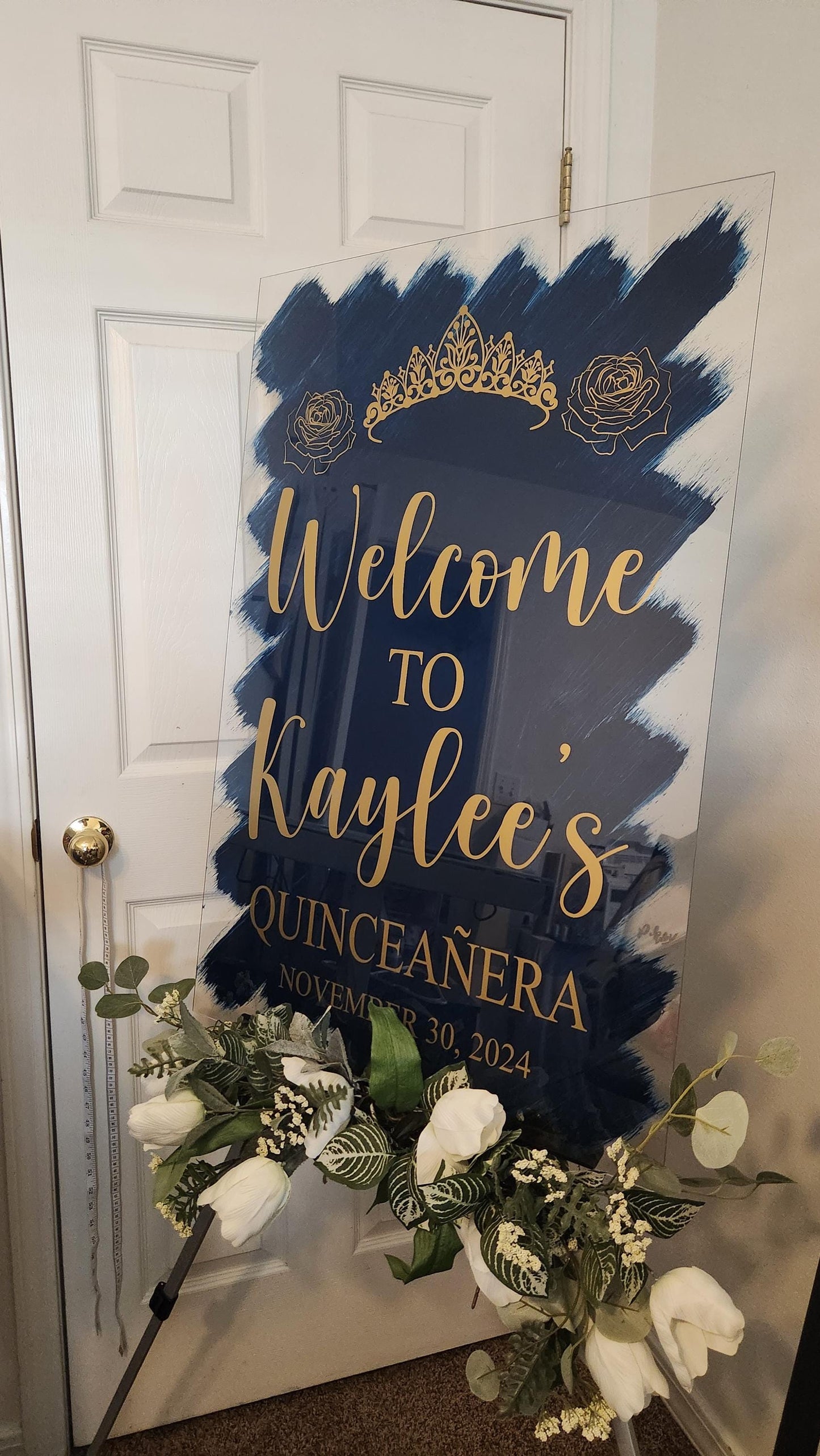 Quinceañera acrylic, welcome to my Quinceanera sign, welcome acrylic sign, custom welcome sign, acrylic paint sign, Quinceañera decorations