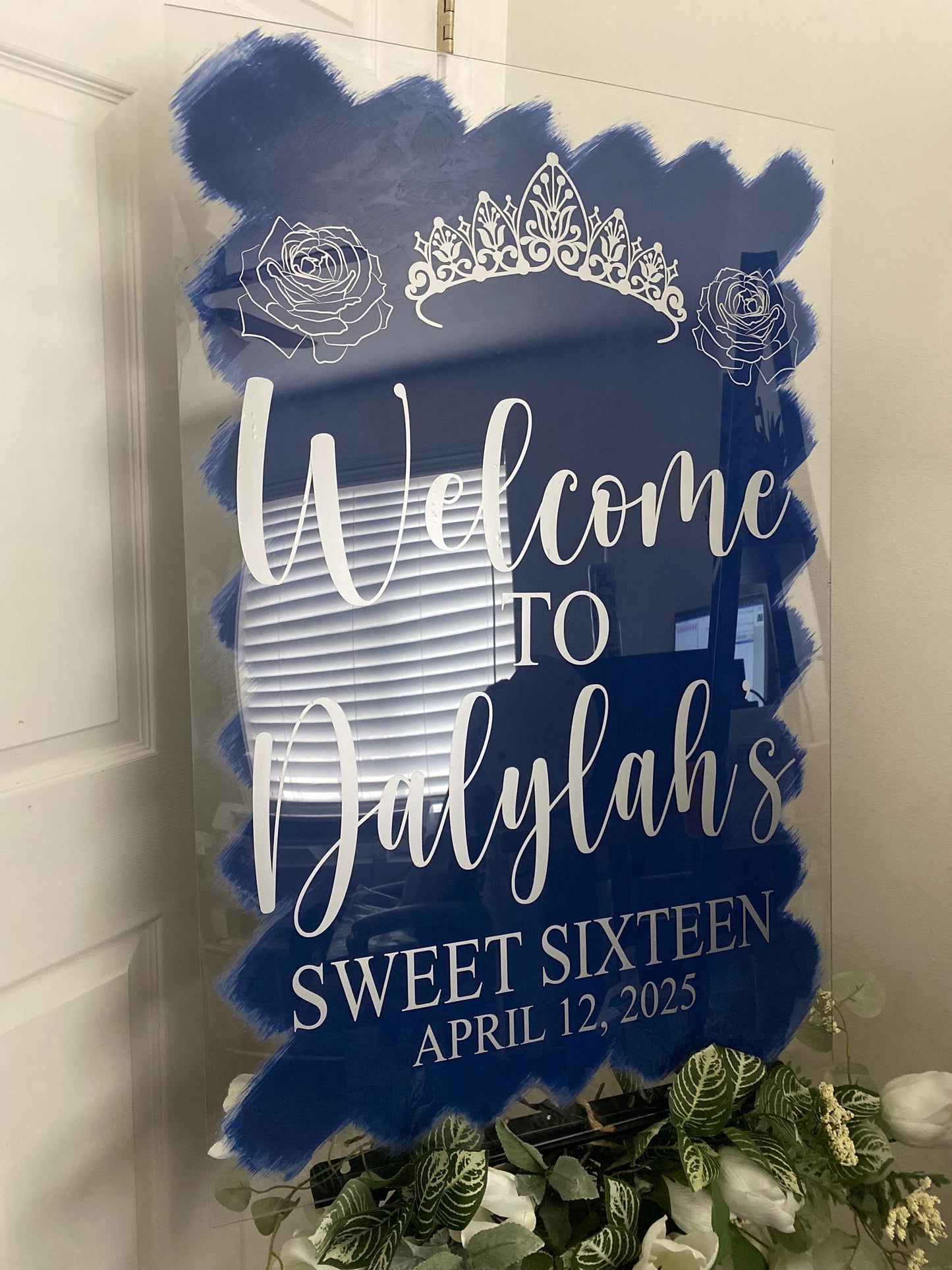 Sweet Sixteen Acrylic Sign, welcome to my sweet 16 sign, custom welcome sign, sweet 16 decorations, welcome to my sweet sixteen acrylic sign